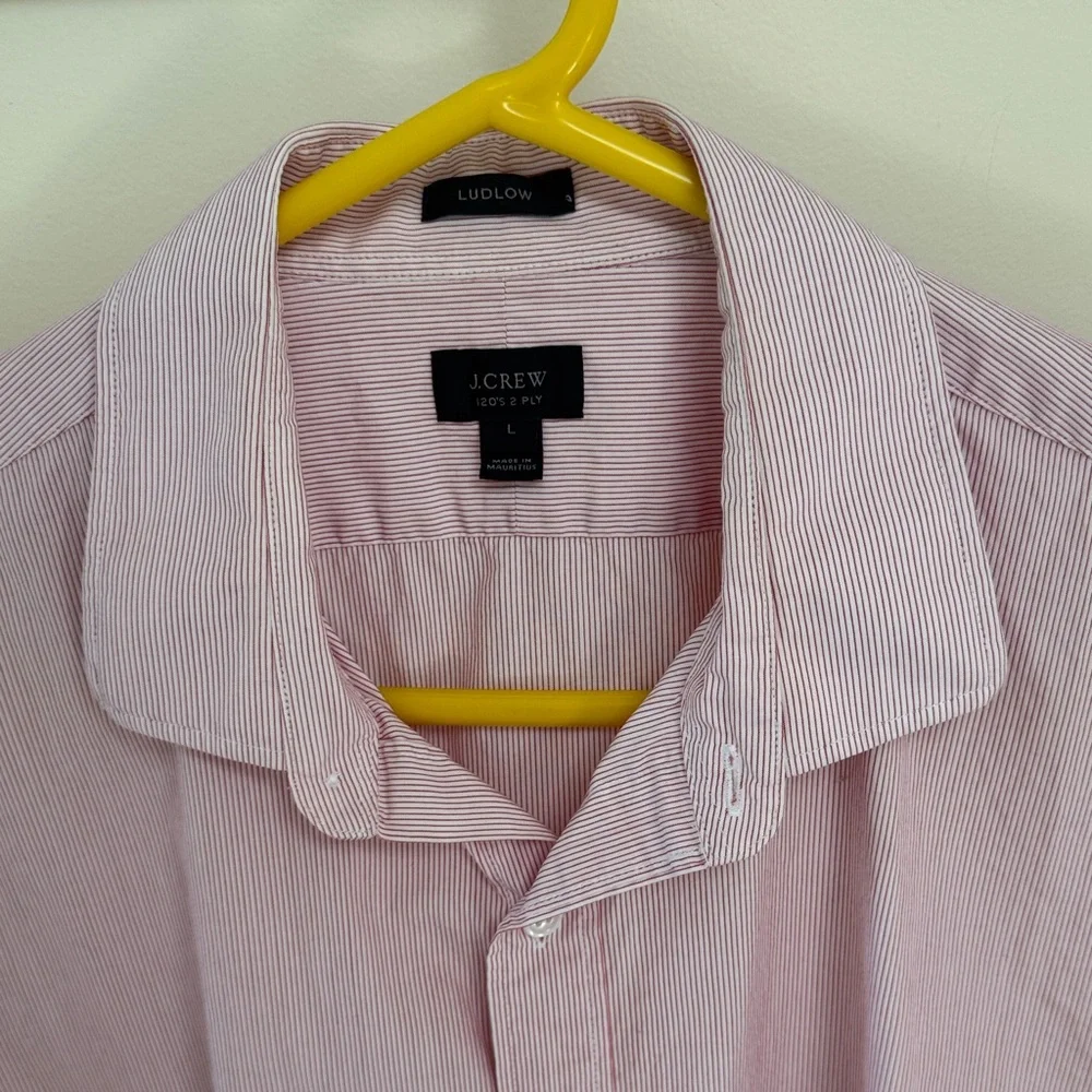 J.Crew Ludlow Men's Red and White Pinstripe Dress Shirt